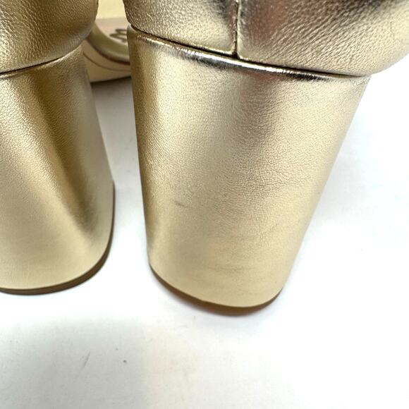 NEW Sam Edelman Daniella Gold Metallic Sandals 9.5 Leather Glam Coquette Party - Picture 7 of 11
